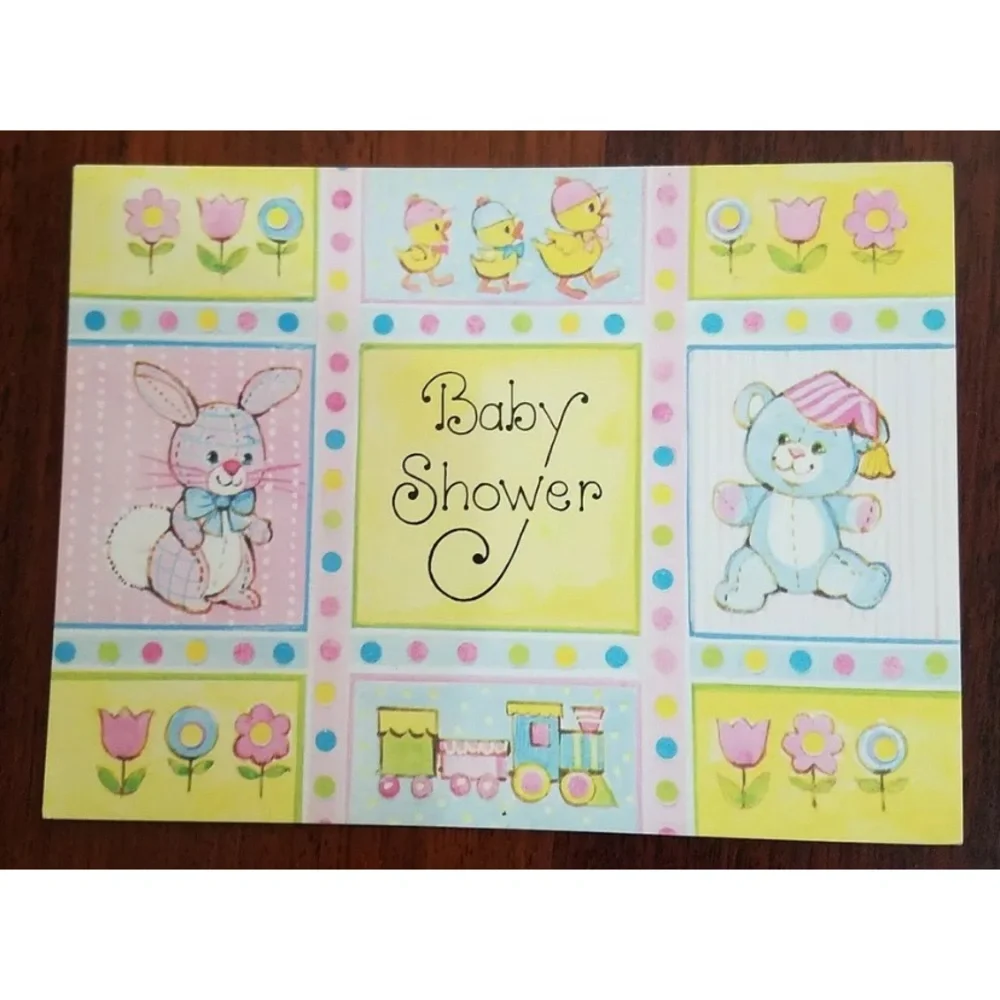 Vintage Baby Shower Invitations Bunny Bear Chicks Spring Boy Girl 8 New +4 Cute